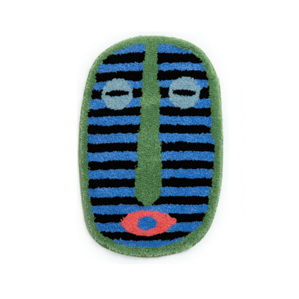 Abstract Face Rug - Playful and Artistic Vibe - Vibrant Color Options
