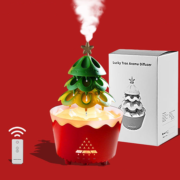 Christmas Tree Humidifier - Aromatherapy Compatible - Raindrop - LED Lights - Remote Control