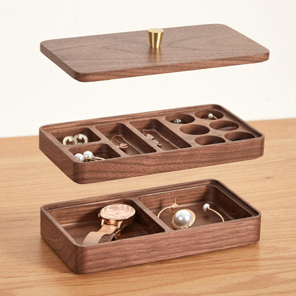 Elegant Walnut Wood Jewelry Box