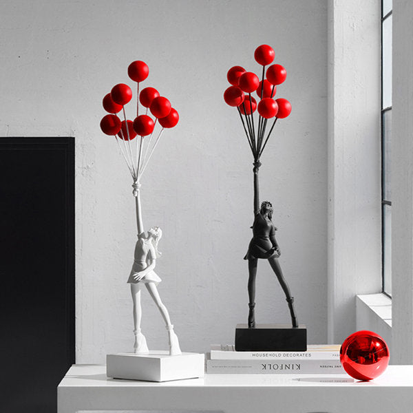 Balloon Girl Decorative Statue