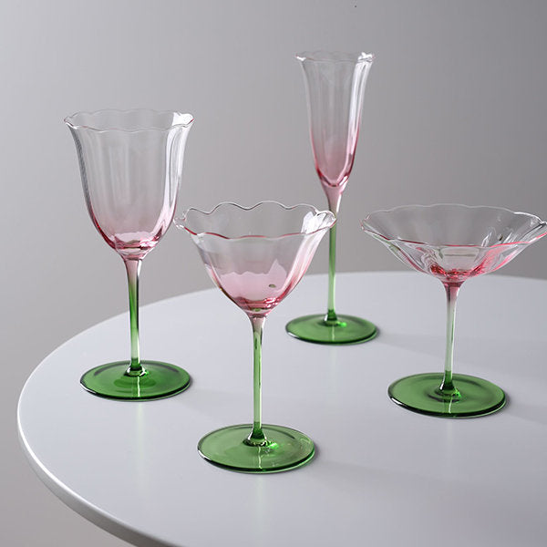 Blossom Pink Gradient Lotus Stemware