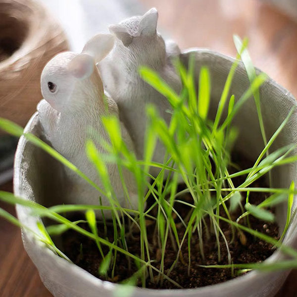 Resin Bunny Planter - Garden Decoration - Pocket-Style Pot - Home Decor Accent