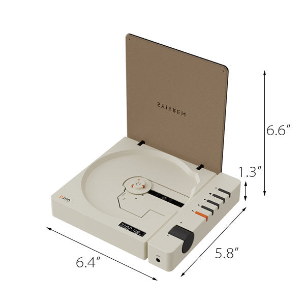 Portable CD Player  - White - Black - Add a Touch of Vintage Charm