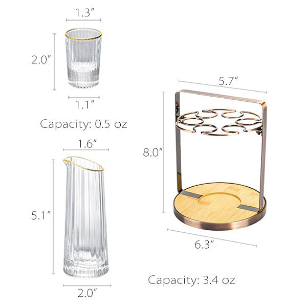 Wine Decanter Set - Transparent - Golden
