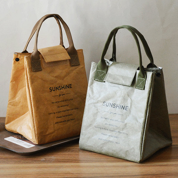 Sunshine Lunch Bag - Tyvek - Velcro - Green - Brown