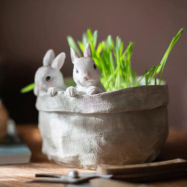 Resin Bunny Planter