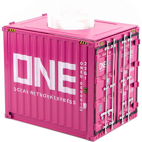 Vintage Iron Tissue Box - Container Style Decor - Bold Industrial Look - Pink - Yellow - Home or Office Use