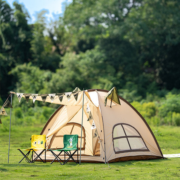 Adorable Folding Camping Tent - Outdoor Fun with a Touch of Whimsy - Family Time