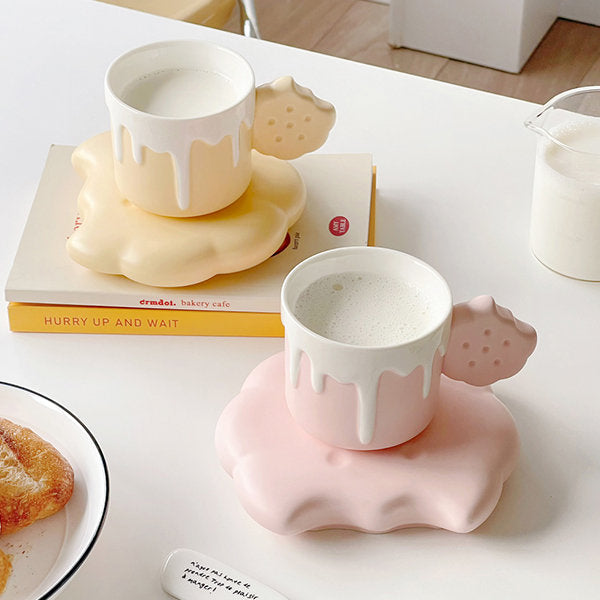 Whimsical Ceramic Cookie Cup and Saucer