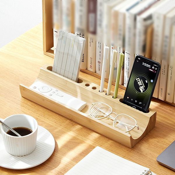 Multi-Functional Bamboo Desktop Organizer - Perfect for Office and Home
