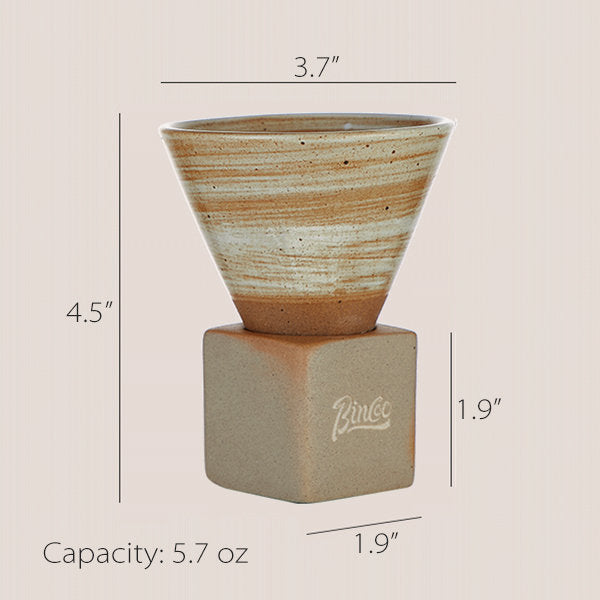 Galactic Coffee Cup with Base - Clay - Neptune - Saturn - Enjoy Your Coffee Time