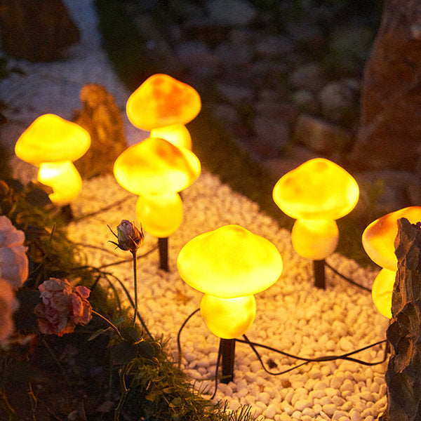 Garden Mushroom Lights - Waterproof - Solar Powered - Light Up Your Yard