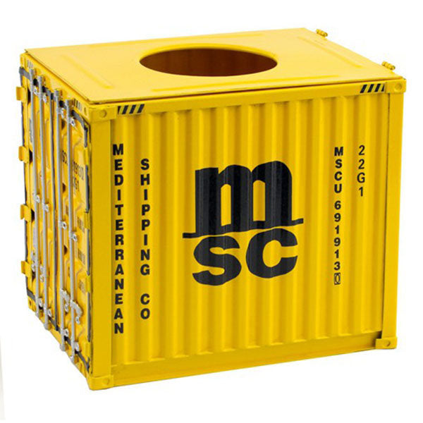 Vintage Iron Tissue Box - Container Style Decor - Bold Industrial Look - Pink - Yellow - Home or Office Use