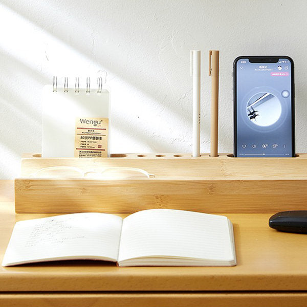 Multi-Functional Bamboo Desktop Organizer - Perfect for Office and Home