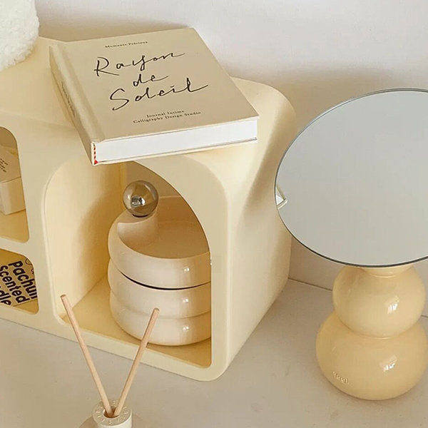 Modern Acrylic Desktop Organizer Shelf - Versatile and Stylish Storage - Beige - Orange