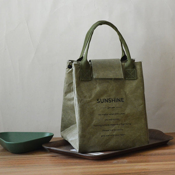Sunshine Lunch Bag - Tyvek - Velcro - Green - Brown