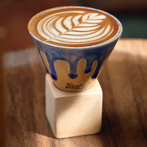 Galactic Coffee Cup with Base - Clay - Neptune - Saturn - Enjoy Your Coffee Time