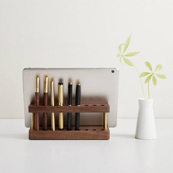 Wooden Multifunctional Pen Holder - Phone Stand - Desk Organization