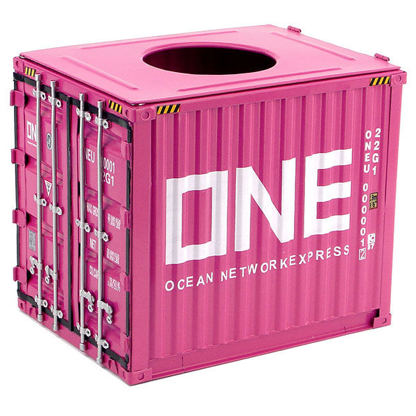 Vintage Iron Tissue Box - Container Style Decor - Bold Industrial Look - Pink - Yellow - Home or Office Use