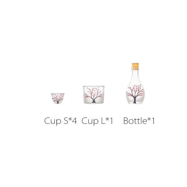 Sakura Blossom Sake Set - Handcrafted Glassware - Ideal for Sake Enthusiasts