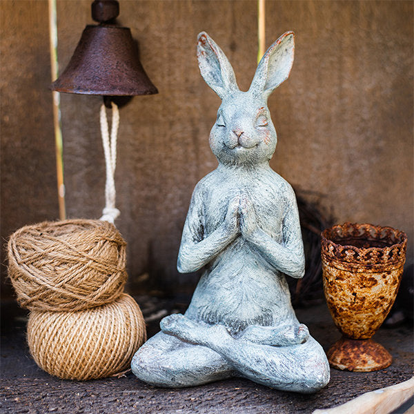 Yoga Bunny Statue