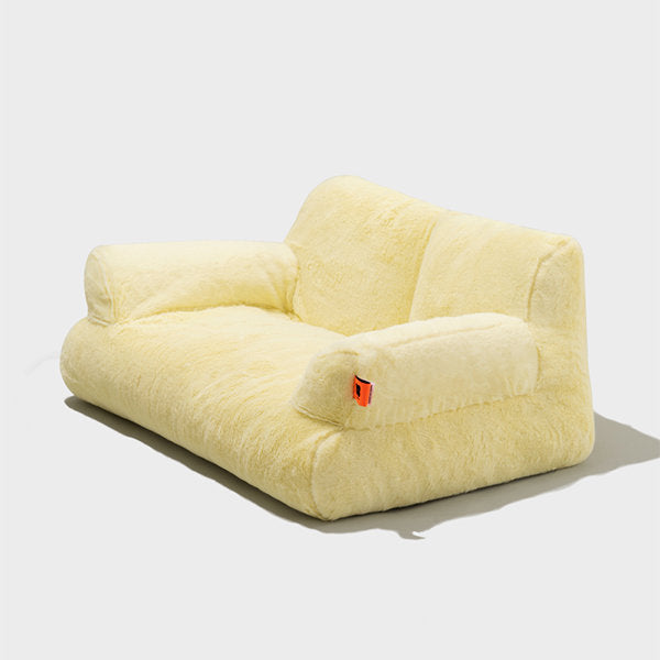 Plush Pet Sofa - Cozy Comfort - Pink - Yellow - Stylish Home Decor - Soft Fabric