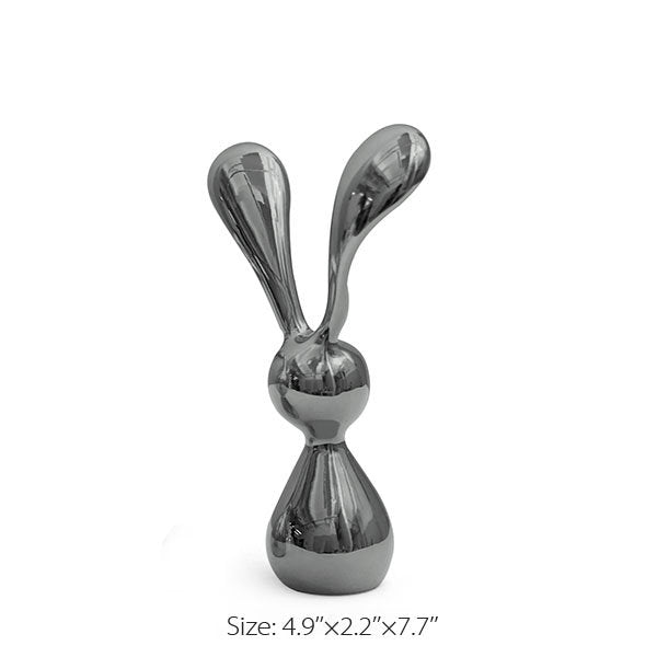 Modern Rabbit Sculpture - Resin Home Decor - Minimalist Desk Ornament - Art Figurine - Stylish Shelf Display