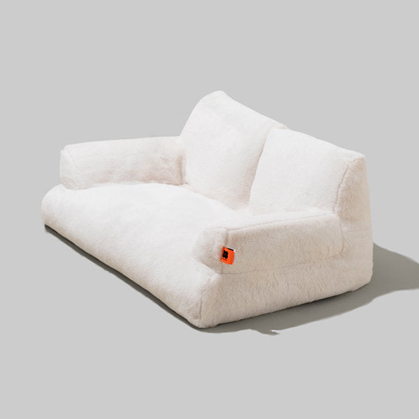 Plush Pet Sofa - Cozy Comfort - Pink - Yellow - Stylish Home Decor - Soft Fabric
