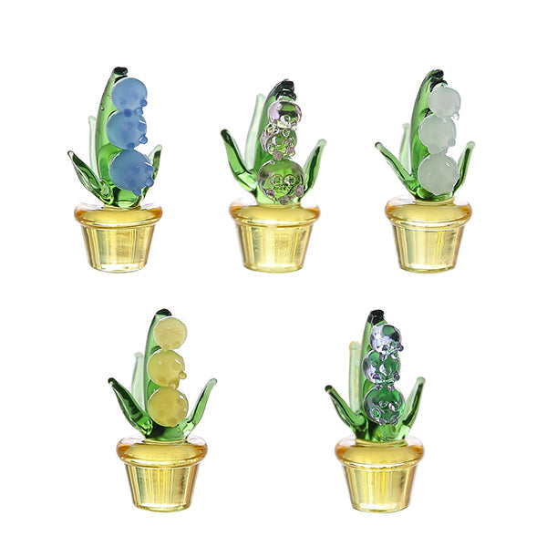 Lily of the Valley Car Ornament Set – Elegant Glass Décor – Five-Piece Collection