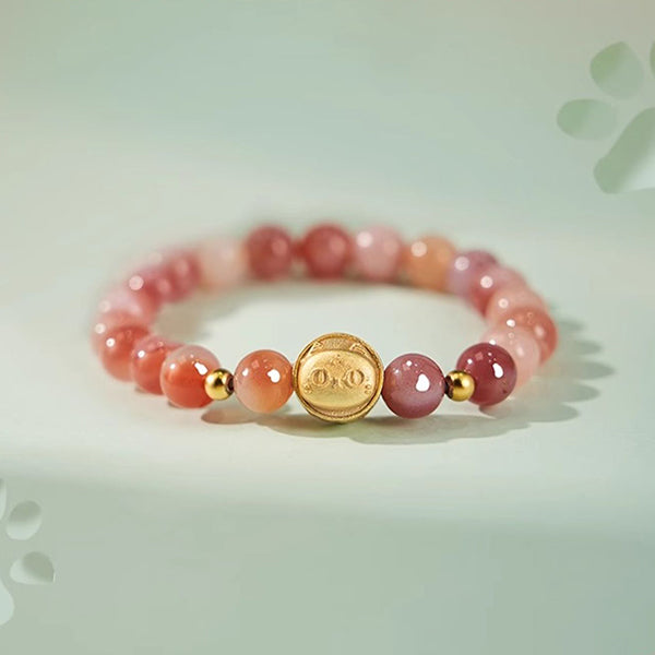 Anderson Cat - Cherry Blossom - Agate Bracelet - Pink Gemstone