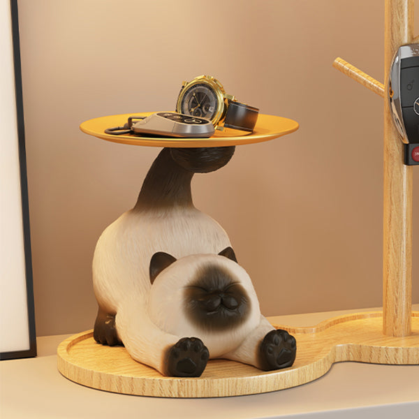 Siamese Cat Storage Ornament – Charming Resin Decor