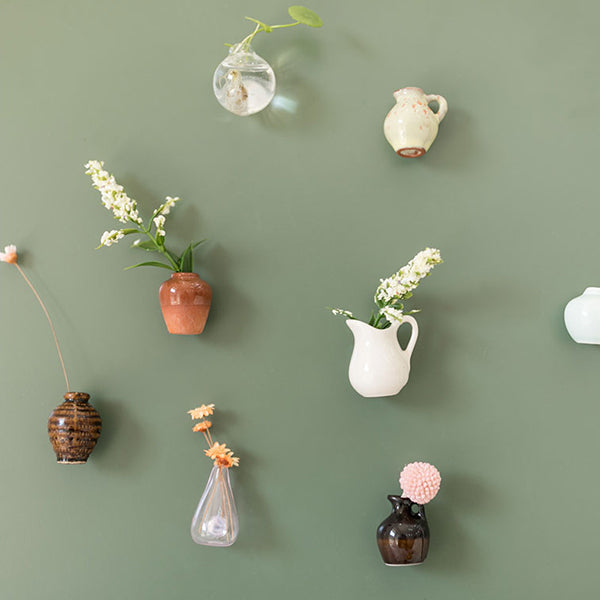 Ceramic and Glass Vase Fridge Magnets - Set of 8 - Minimalist Home Decor - Ideal for Kitchens and Gifts