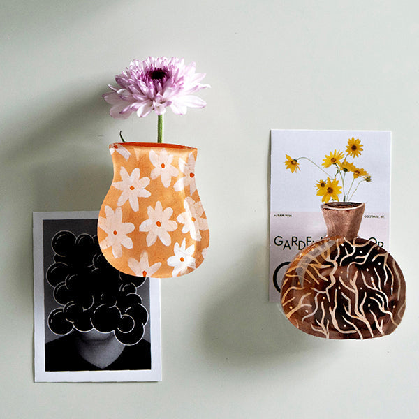 Magnetic Fridge Stickers - Flower Vase Design - Acrylic Resin - Vibrant and Functional