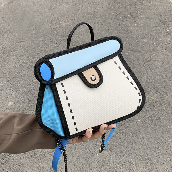 Cartoon Style Chain Bag - Nylon Fabric - Playful Design - Three Color Options