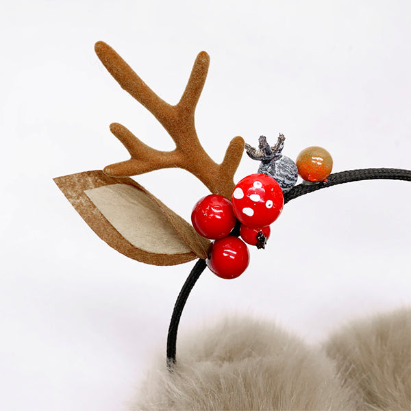 Reindeer Antler Earmuffs - Soft Plush Material - Holiday Accessories - 2 Styles Available