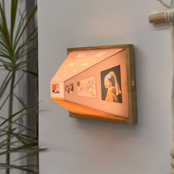 3D Illusion Art Nightlight - Wooden Frame - LED Glow - Mini Gallery Decor - 3 Styles Available