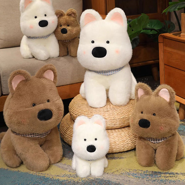 Plush Dog Dolls - Soft Fabric Cuddly Companions - Adorable Decor - Two Color Options