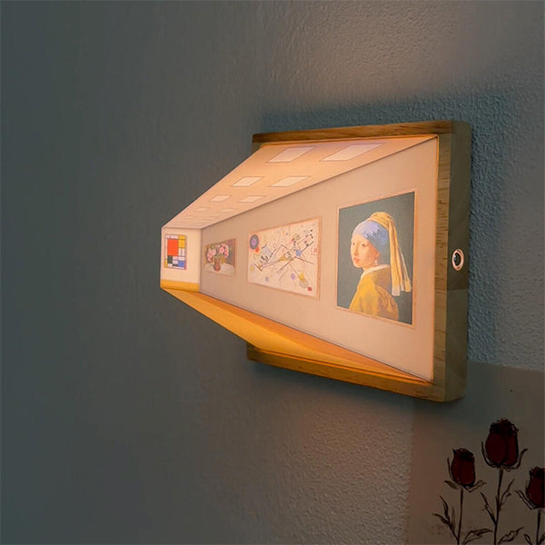 3D Illusion Art Nightlight - Wooden Frame - LED Glow - Mini Gallery Decor - 3 Styles Available