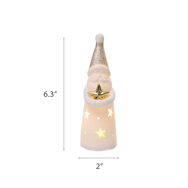 Ceramic Christmas Light-Up Figurines - Festive Holiday Decor - 4 Charming Designs - Glowing Ornament Set - High-Quality Ceramic