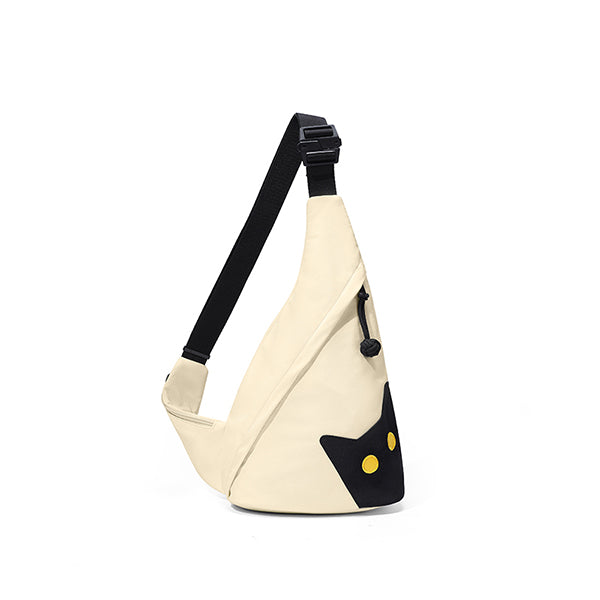 Cat Sling Bag - Nylon Material - Cute Cat Face Design - Two Colors Available