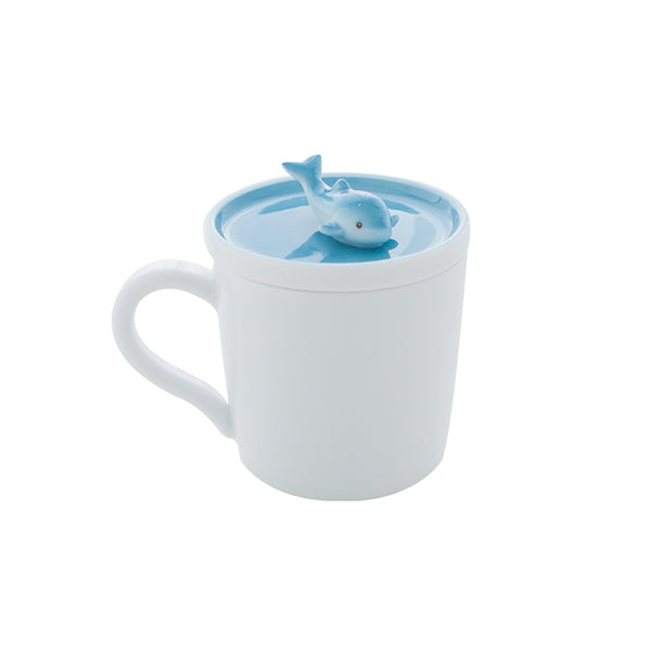 Japanese Ceramic Whale Mug - Four Styles Available - Playful Whale Lid Design - Ocean-Inspired