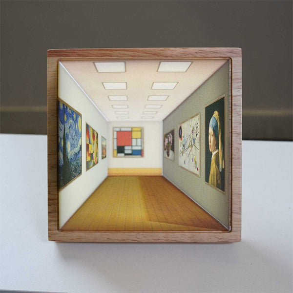 3D Illusion Art Nightlight - Wooden Frame - LED Glow - Mini Gallery Decor - 3 Styles Available