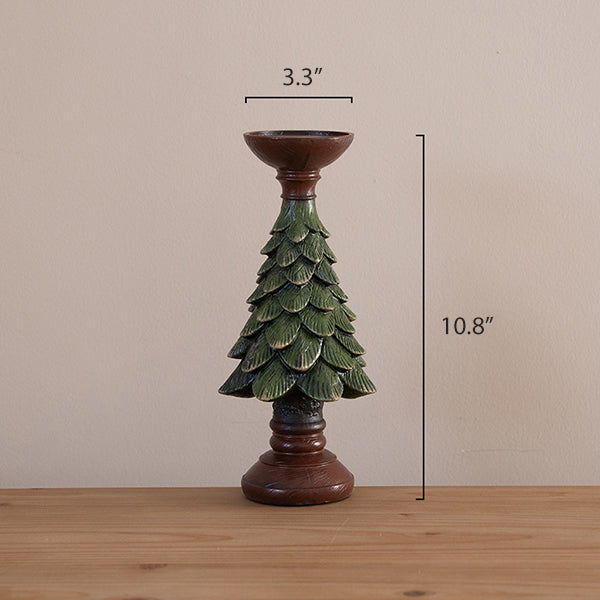 Christmas Tree Candle Holder - Resin Holiday Decor - 3 Sizes - Festive Table Centerpiece