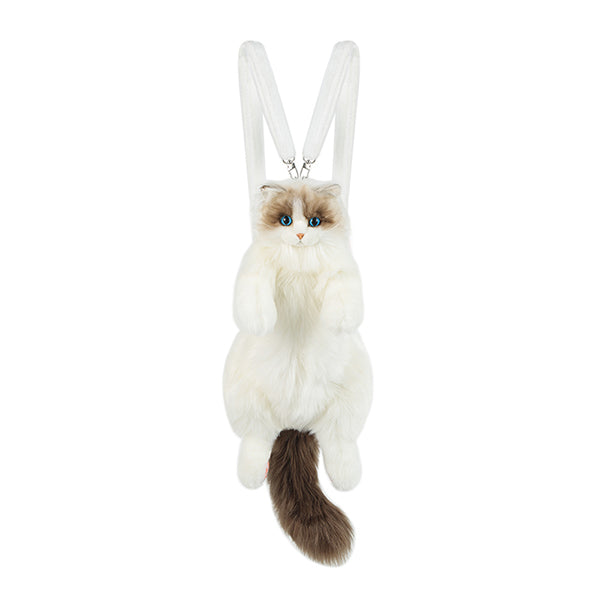 Realistic Cat Backpack - Adorable Furry Design - Soft and Functional Bag - Two Styles Available