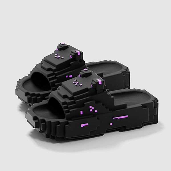 Pixel Block Slippers - EVA Material - Anti-Slip Thick Sole - Couple Slide Sandals