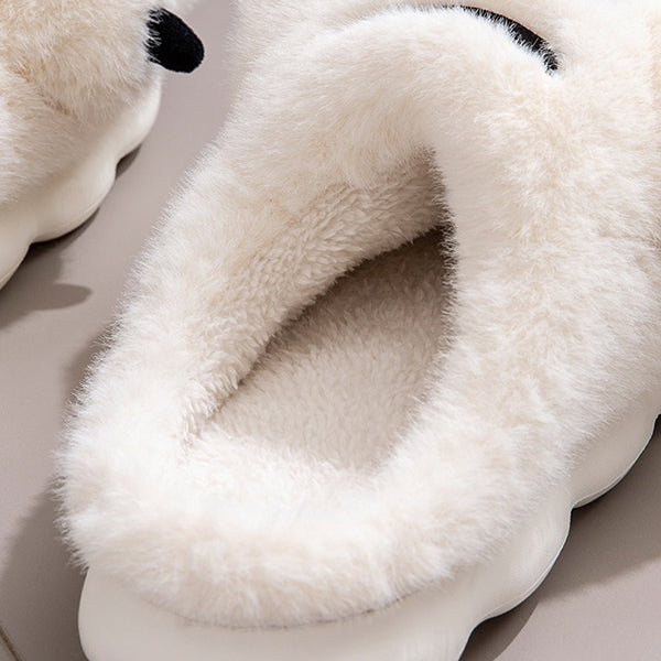 Plush Tiger Paw Slippers - Fuzzy Winter Comfort - Unisex Design - Brown - Yellow - White
