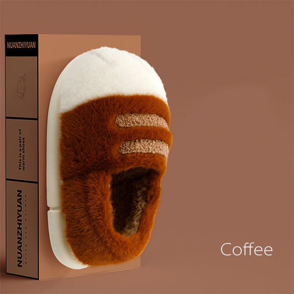 Plush Cat Paw Slippers - Closed Heel Design - Unisex Wear - Pink - Khaki - Six Size Options