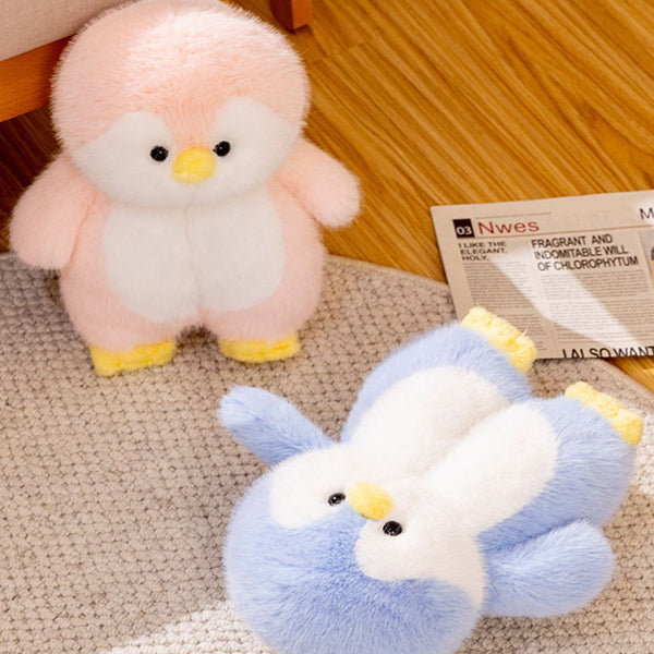 Penguin Plush Slippers - Cozy Winter Warmth - Pink - Black - Gray - Blue