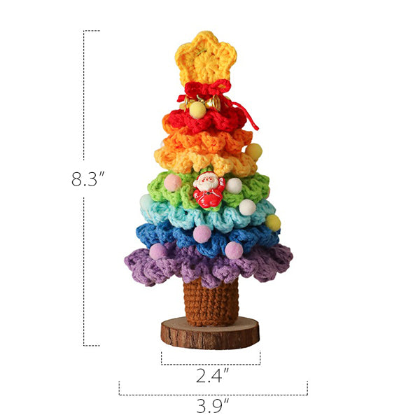 Star Christmas Tree - Yarn Crochet - Handmade Decoration - Purple - Green