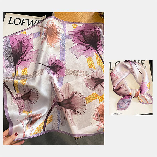 Silk Bouquet Gift Scarf - 100% Mulberry Silk - Elegant and Luxurious - Mother's Day Special